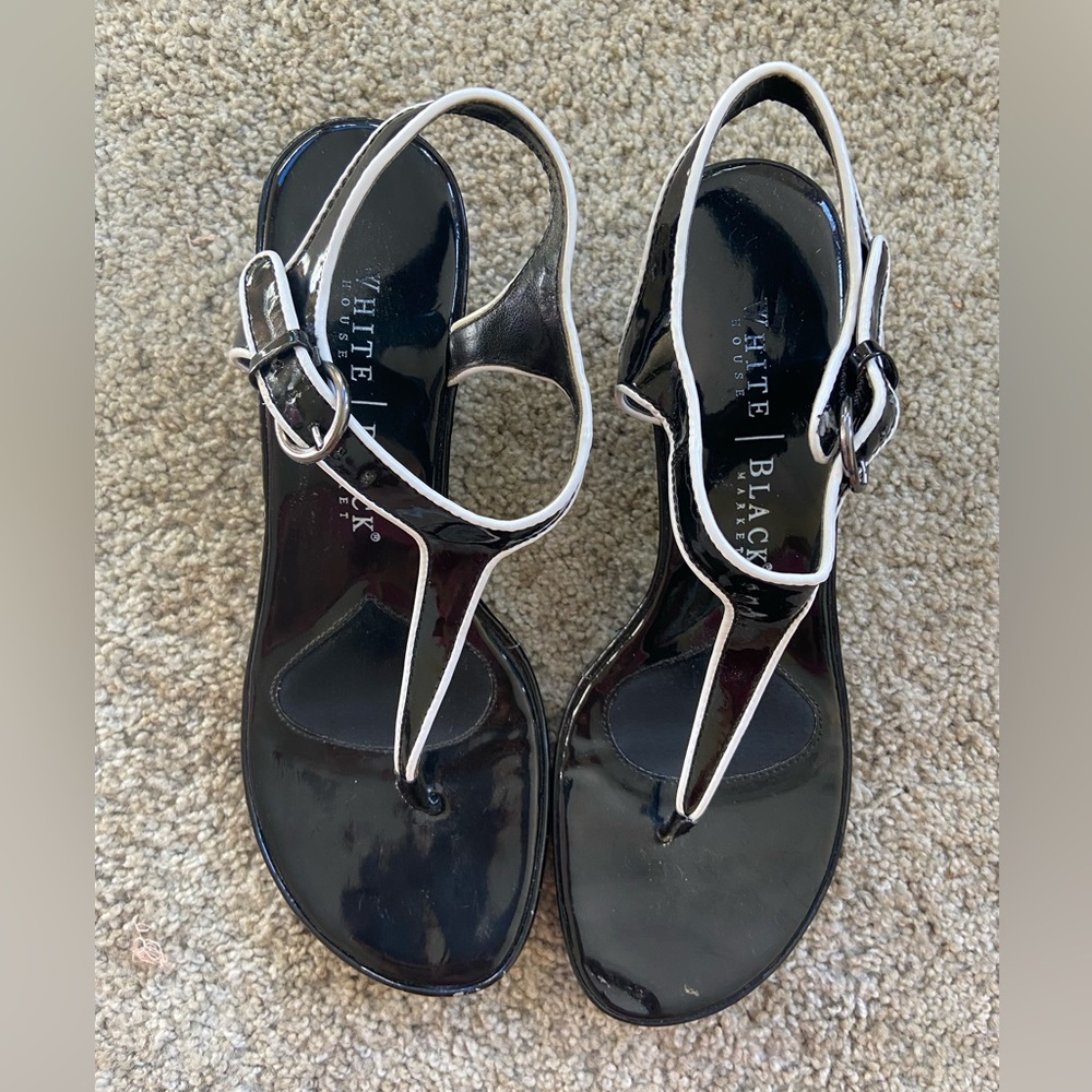 White House Black Market | Patent Leather Wedge Heels - Picture 3 of 7